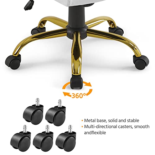 Yaheetech Chaise de Bureau Ergonomique Or, Hauteur Réglable et Inclinable pour Travailleurs Domestiques et Professionnel